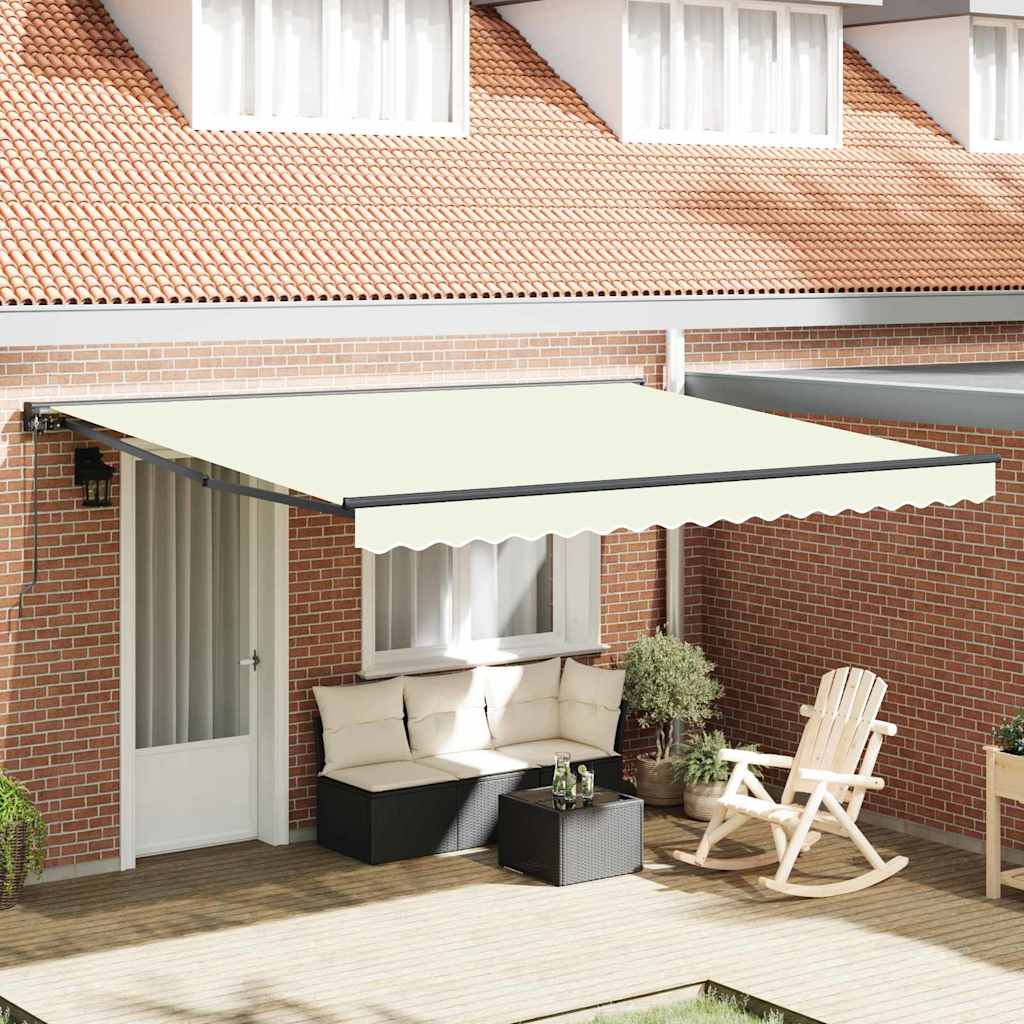 Retractable Awning Manual Cream 400x300 cm Fabric