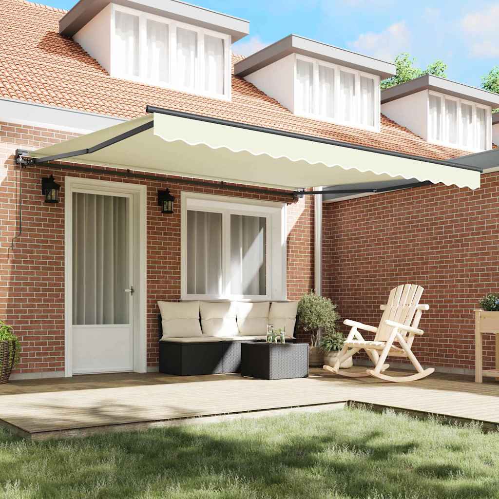 Retractable Awning Manual Cream 400x300 cm Fabric