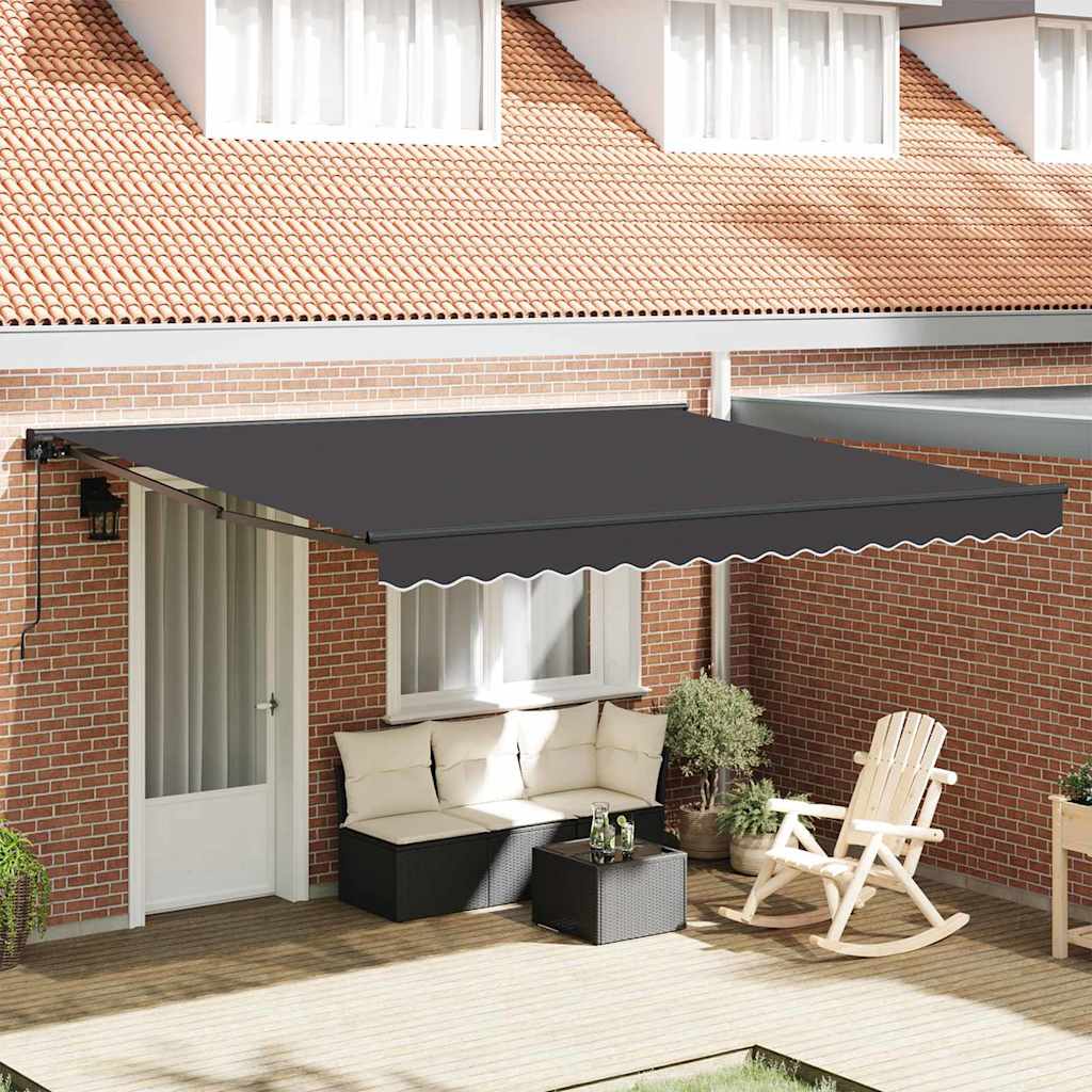 Retractable Awning Manual Anthracite 400x300 cm Fabric