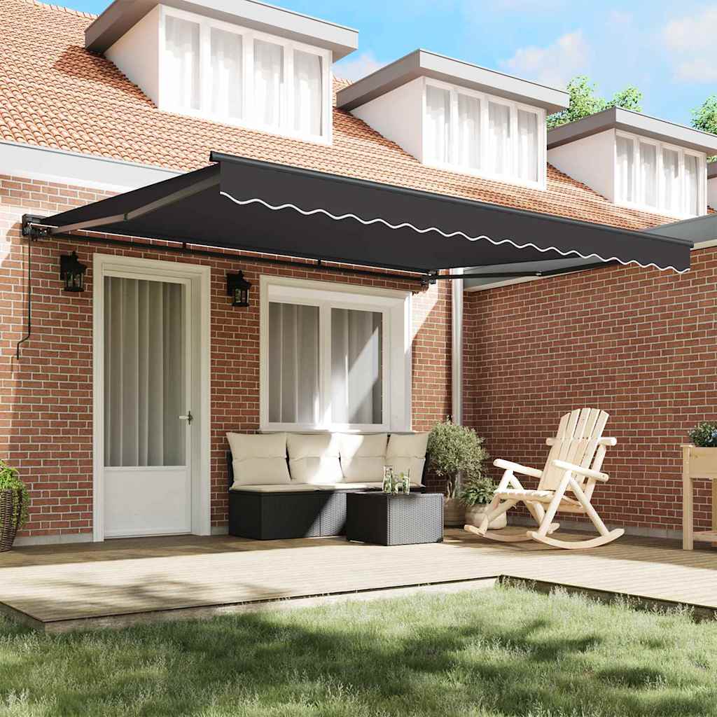 Retractable Awning Manual Anthracite 400x300 cm Fabric