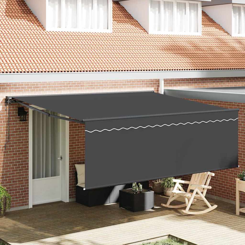 Retractable Awning Manual Anthracite 400 x 300 cm Fabric