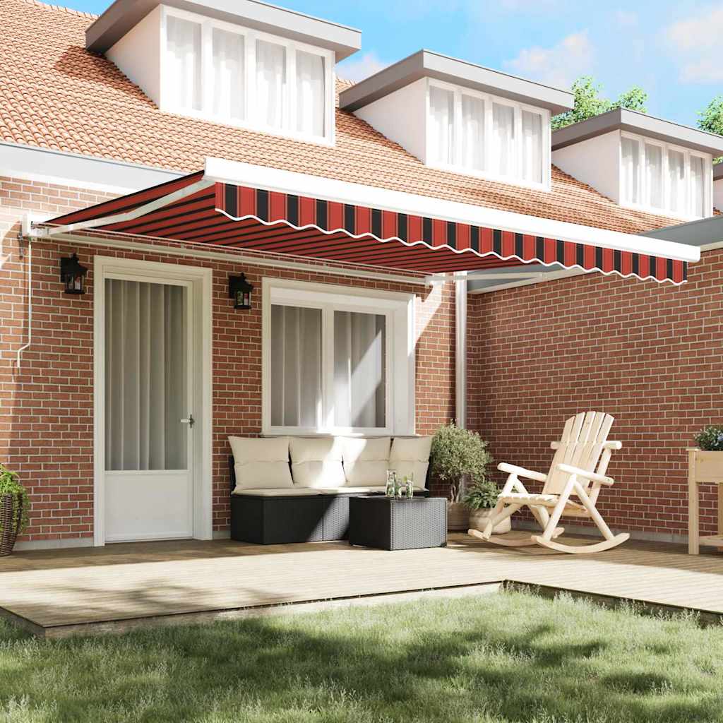 Retractable Awning Orange and Brown 400 x 300 cm