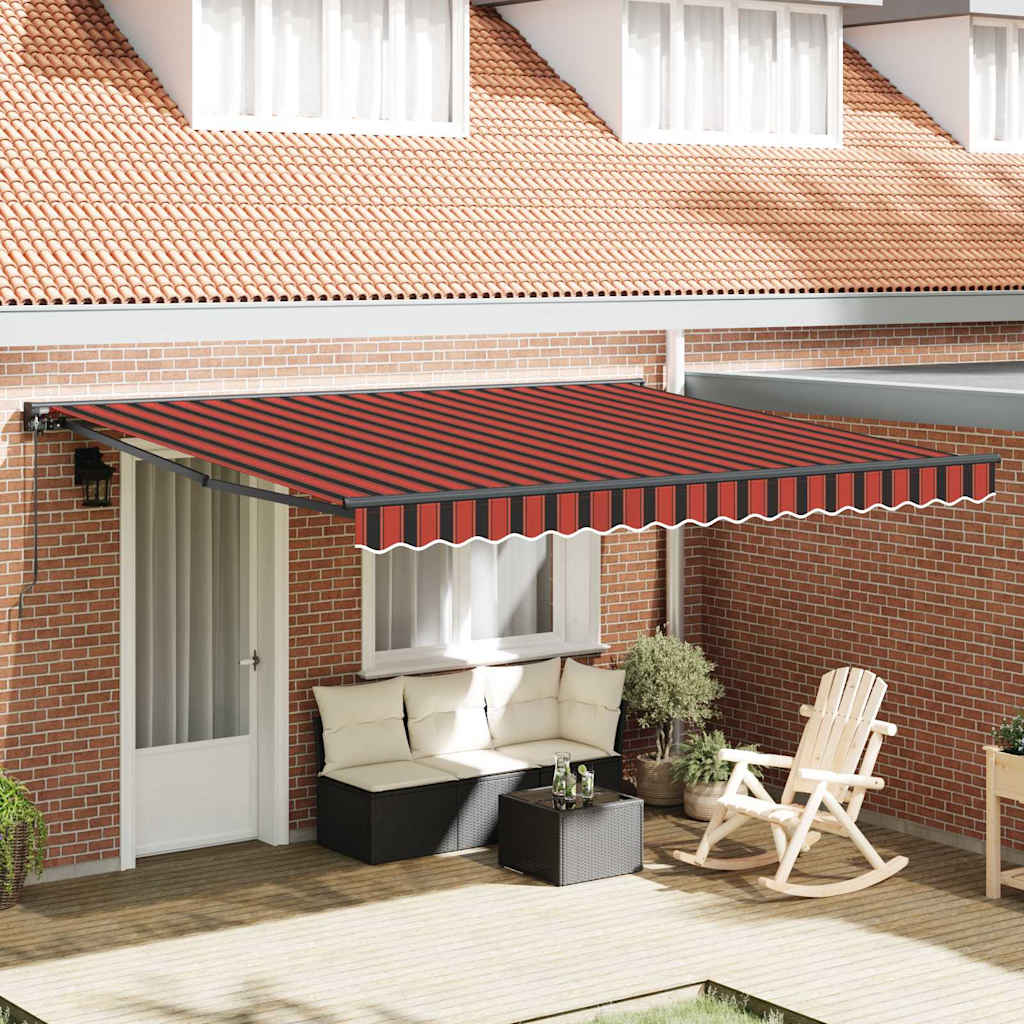 Retractable Awning Orange and Brown 400x300 cm Fabric