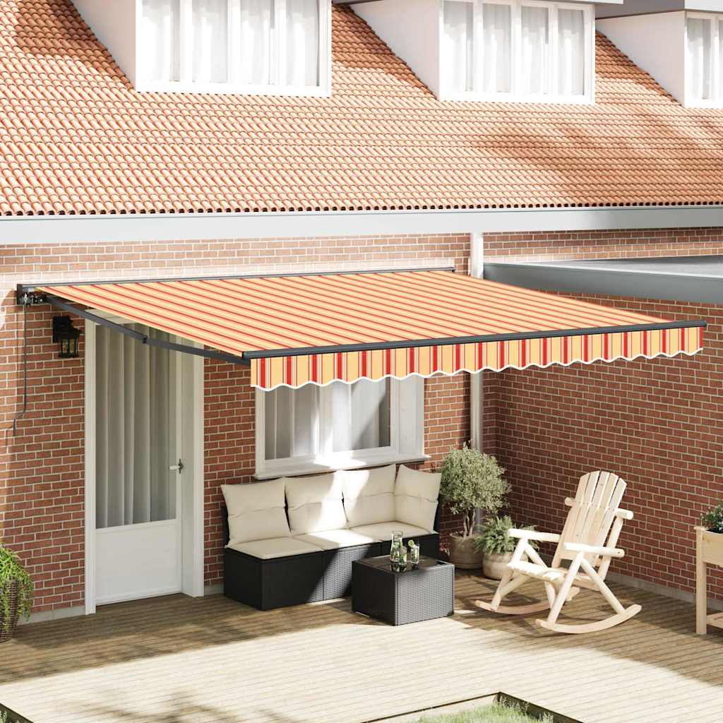 Retractable Awning Manual Yellow and Orange 400x300 cm Fabric