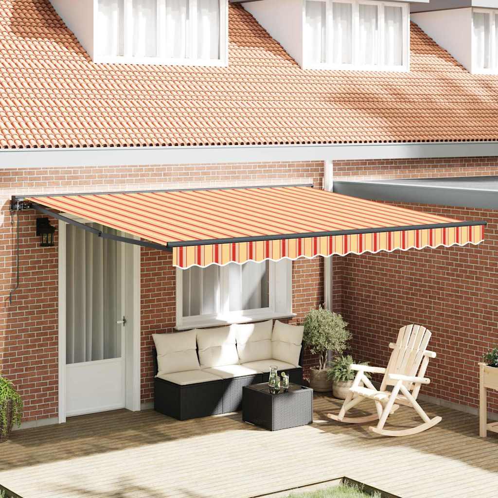 Retractable Awning Yellow and Orange 400x300 cm Fabric
