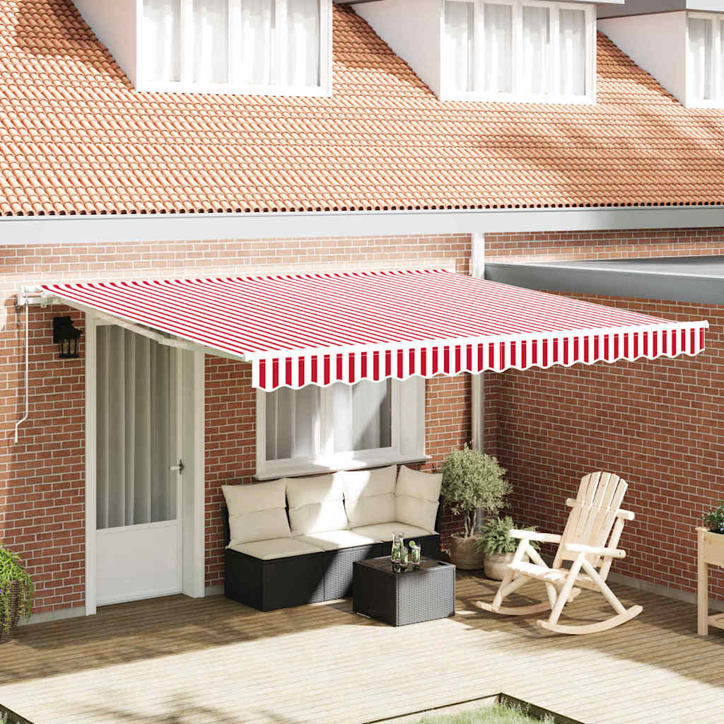 Retractable Awning 400 x 300 cm Red and white