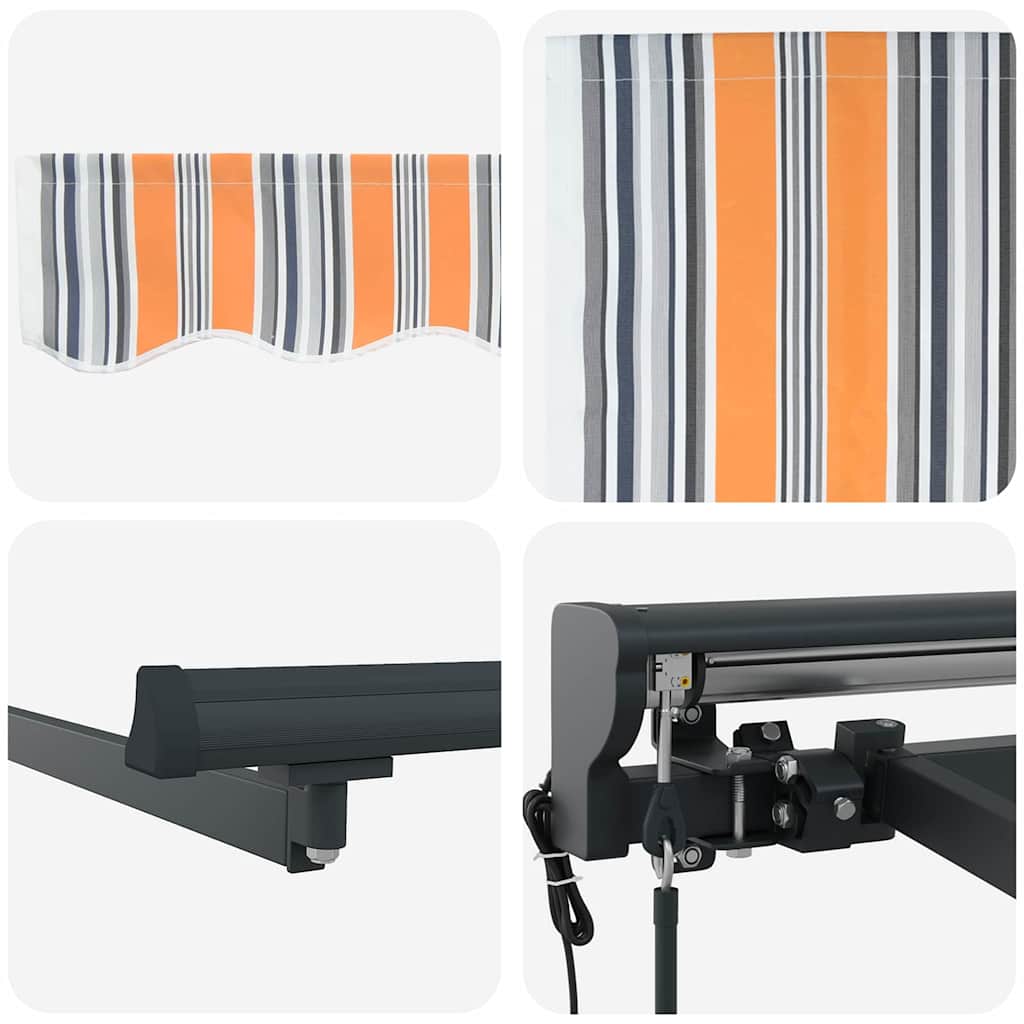 Retractable Awning Multicolour Stripe 400x300 cm Fabric