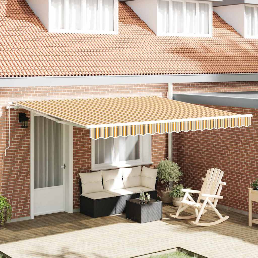 Retractable Awning Multicolour 400 x 300 cm Polyester