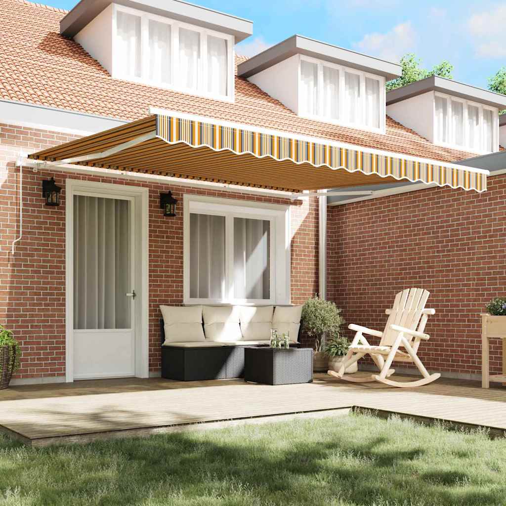 Retractable Awning Multicolour 400 x 300 cm Polyester