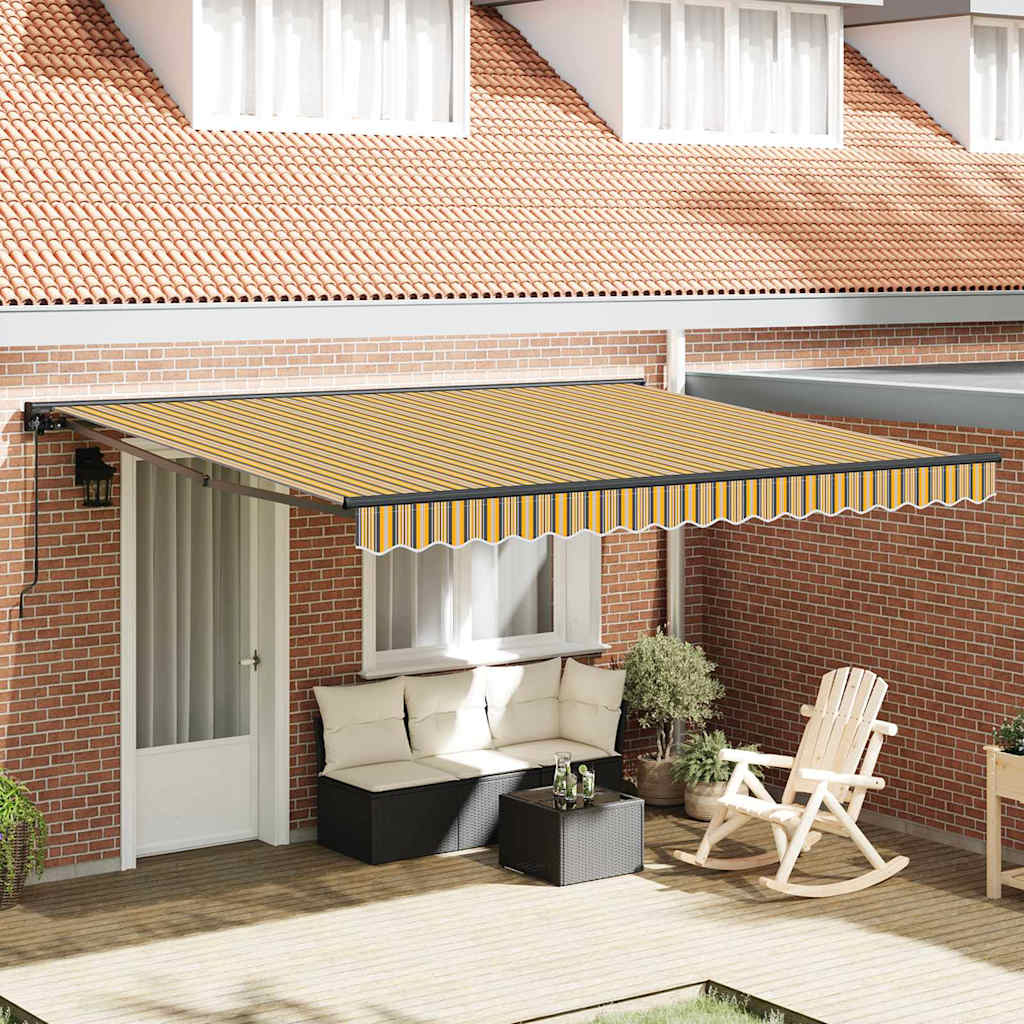 Retractable Awning Manual Multicolour Stripe 400x300 cm Fabric