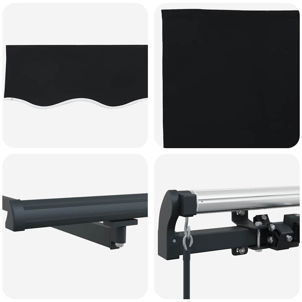 Retractable Awning Manual Black 400 x 300 cm Fabric