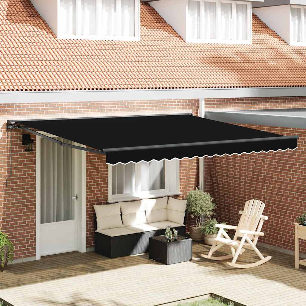 Retractable Awning Black 400x300 cm Fabric
