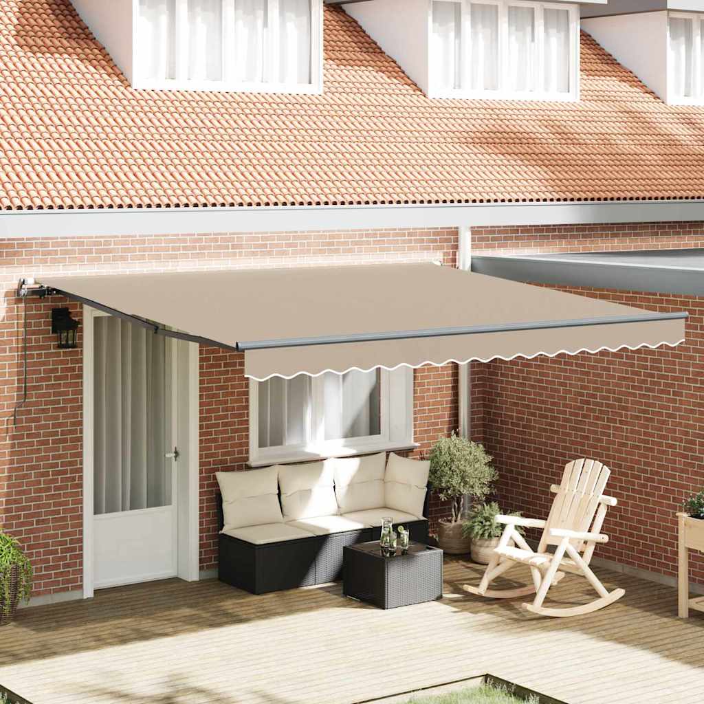 Retractable Awning Manual Beige 400 x 300 cm Fabric
