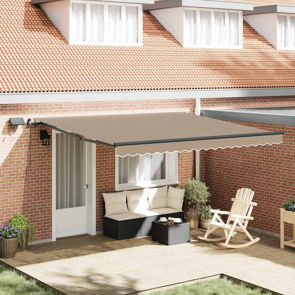 Retractable Awning Manual Beige 400 x 300 cm Fabric