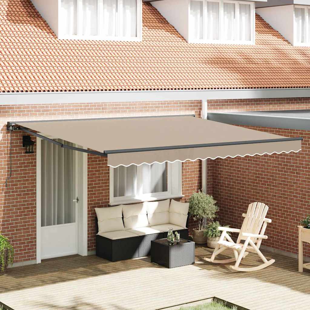 Retractable Awning Manual Beige 400x300 cm Fabric