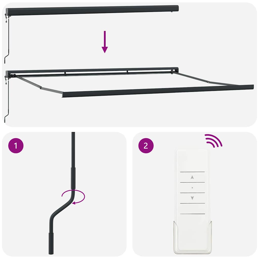 Retractable Awning Manual White 400 x 300 cm Fabric, Metal