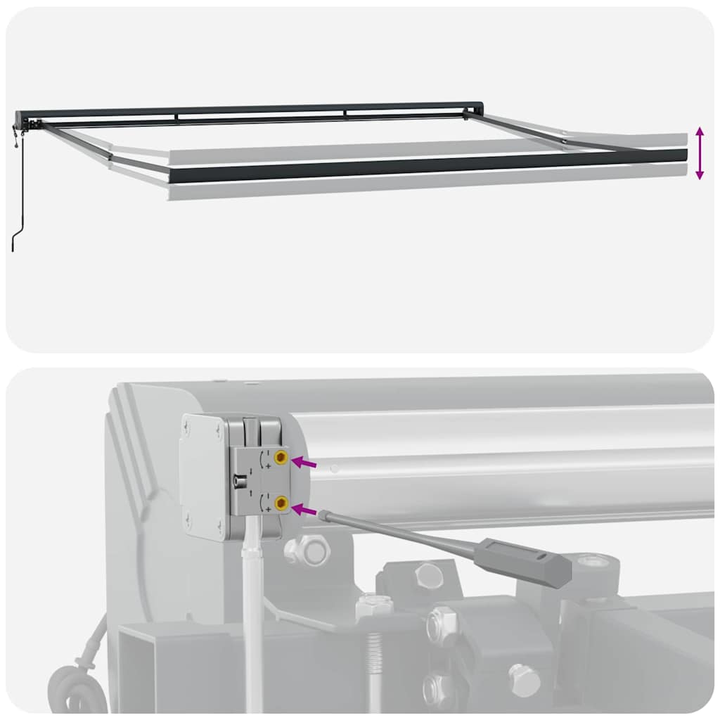 Retractable Awning Manual White 400 x 300 cm Fabric, Metal