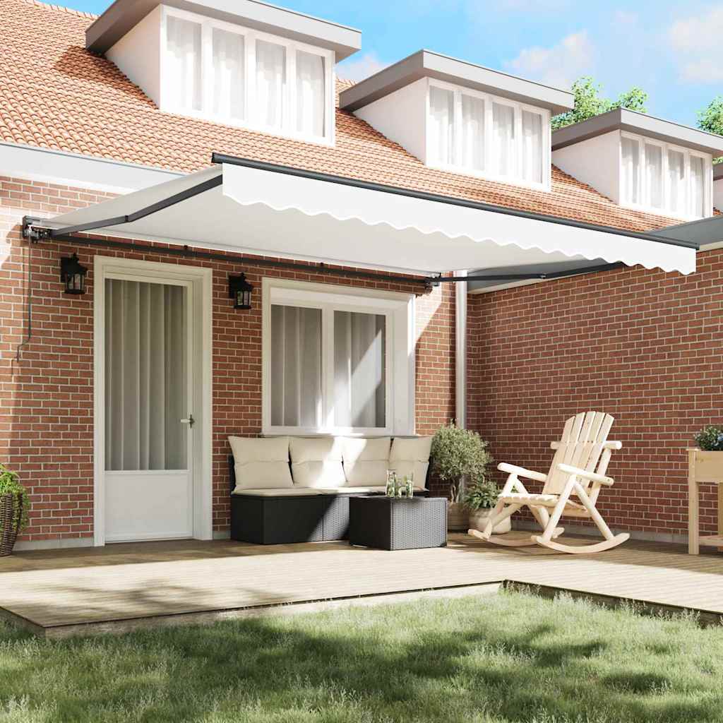 Retractable Awning Manual White 400x300 cm Fabric