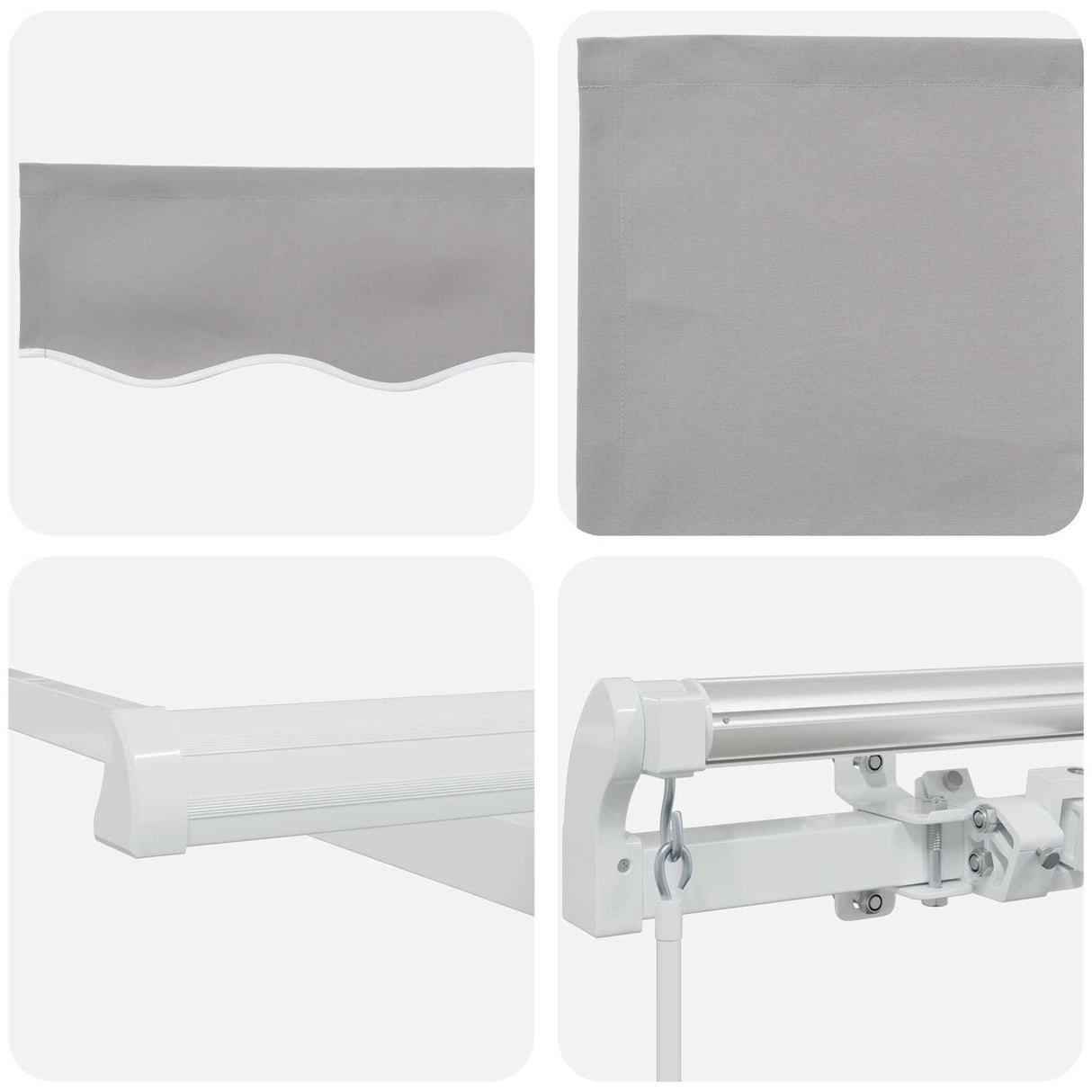 Retractable Awning Manual Light Grey 400 x 300 cm