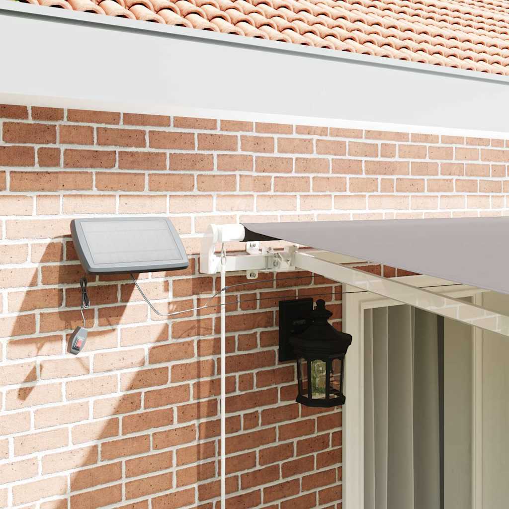 Retractable Awning with Manual Light grey 400 x 300 cm Fabric