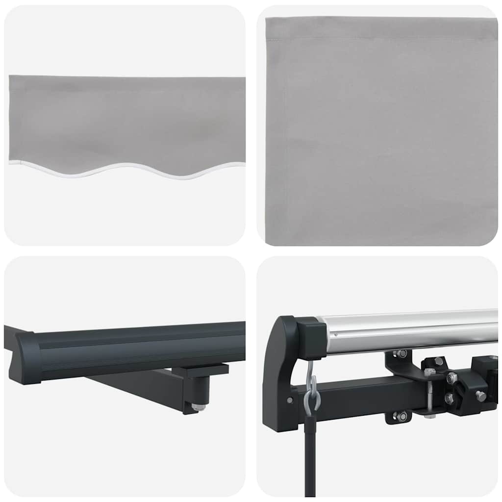Retractable Awning Manual Light grey 400 x 300 cm Fabric