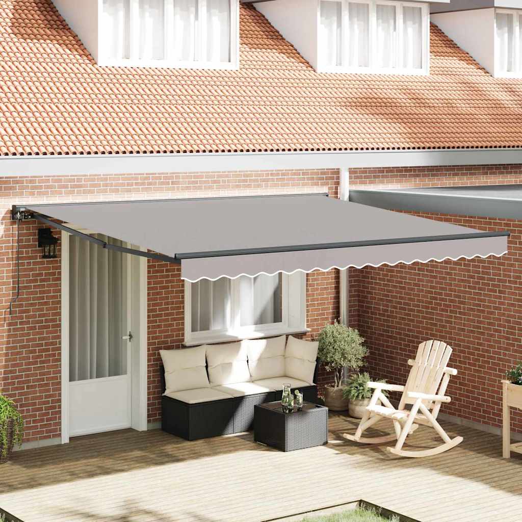 Retractable Awning Manual Light Grey 400x300 cm Fabric