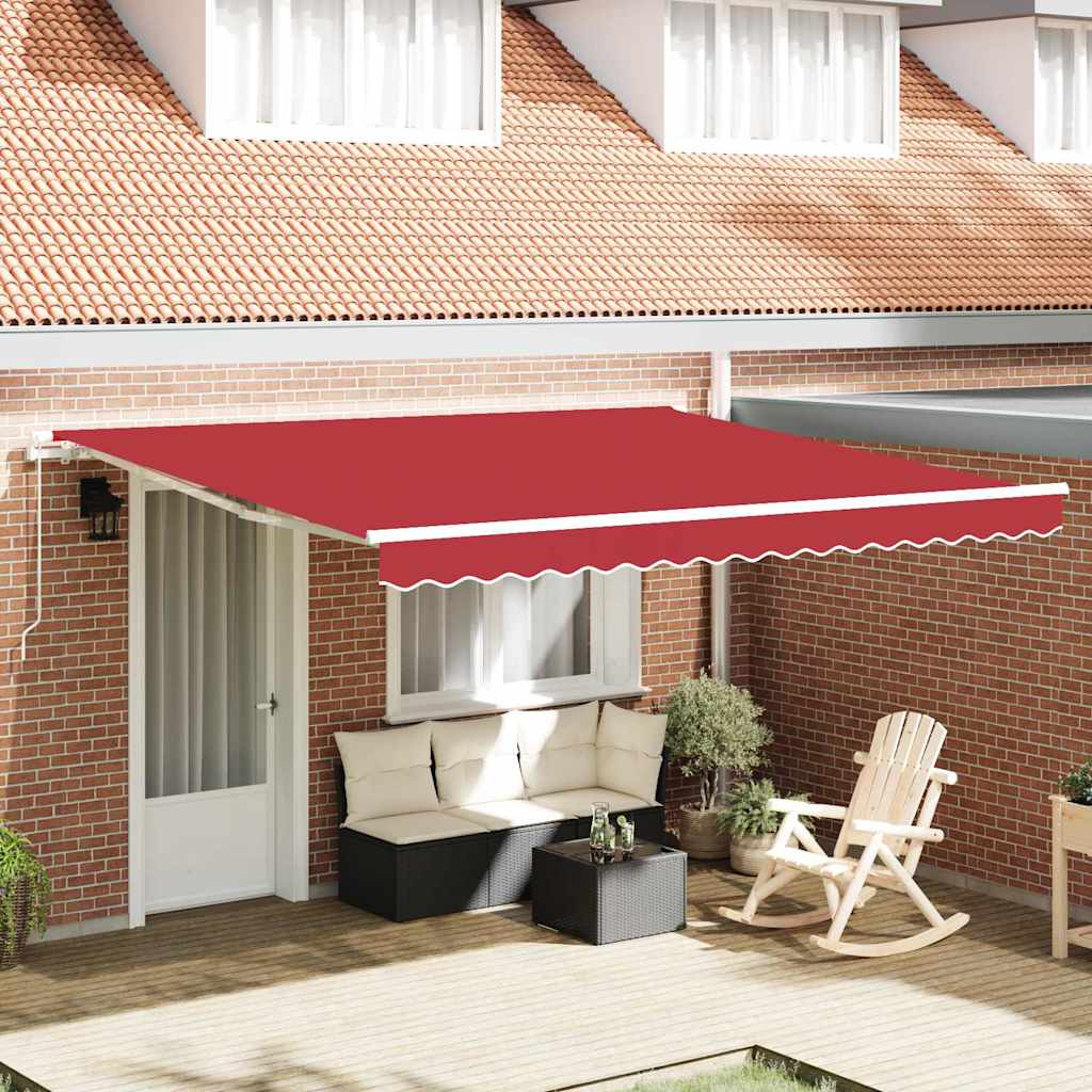 Retractable Awning Marine blue 400 x 300 cm Polyester