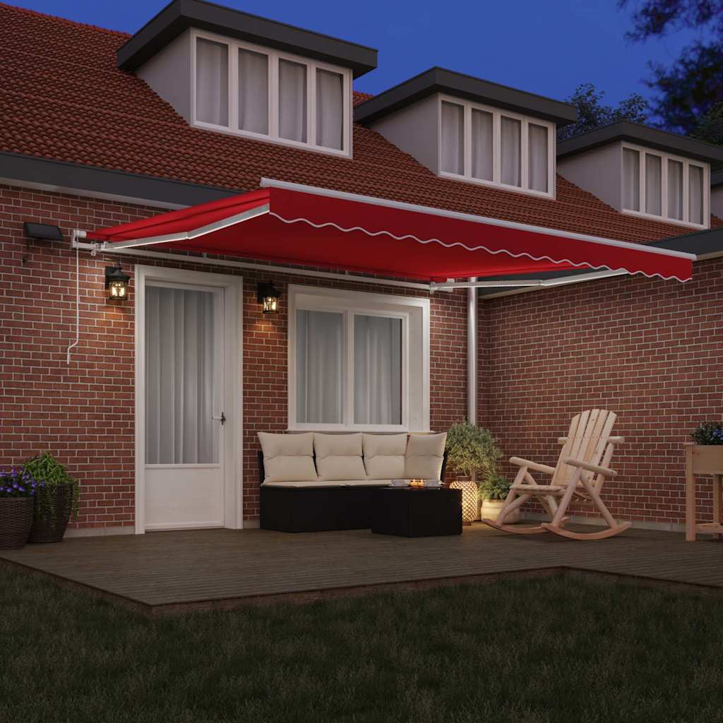 Retractable Awning with Manual Red 400 x 300 cm Fabric