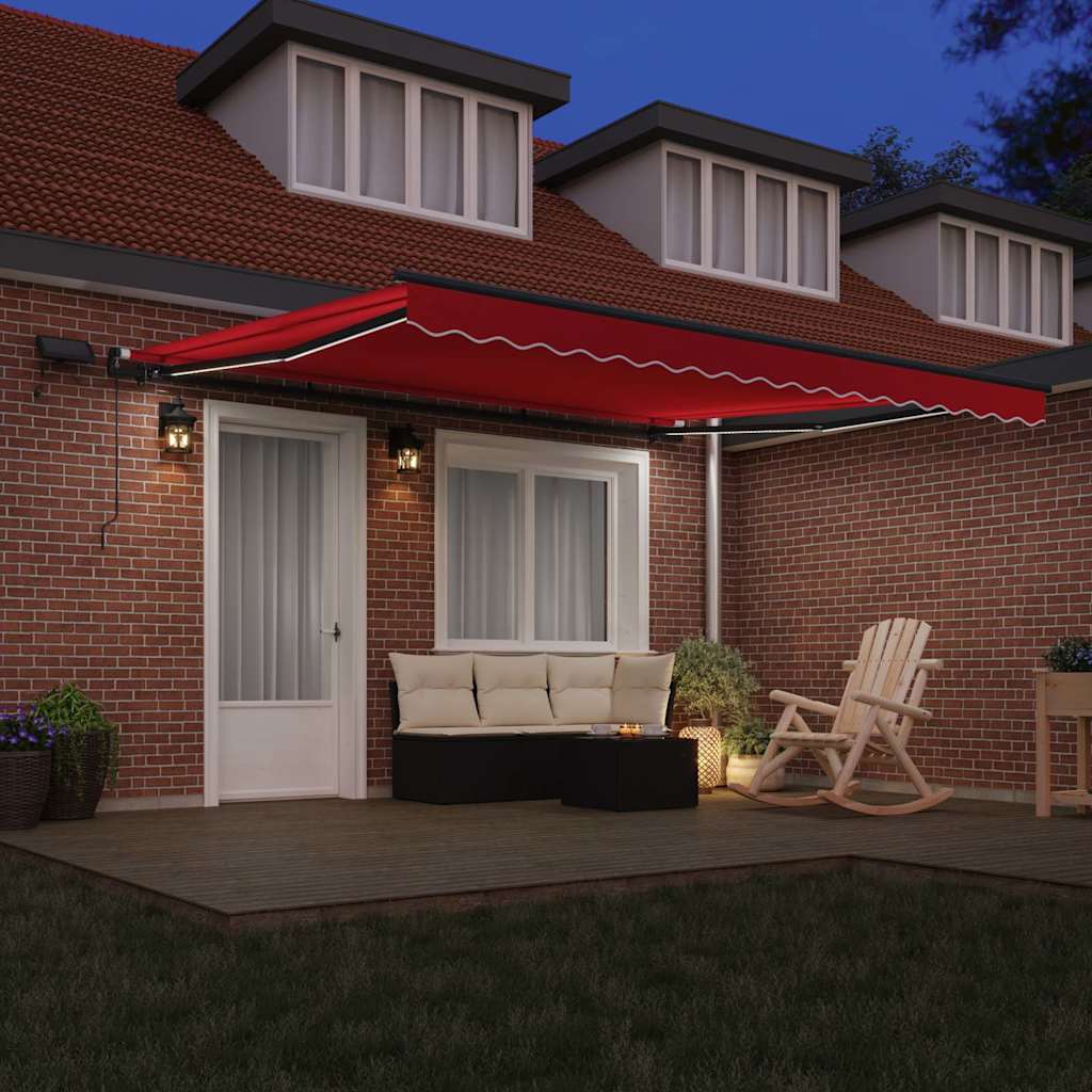 Retractable Awning Manual Red 400 x 300 cm Fabric