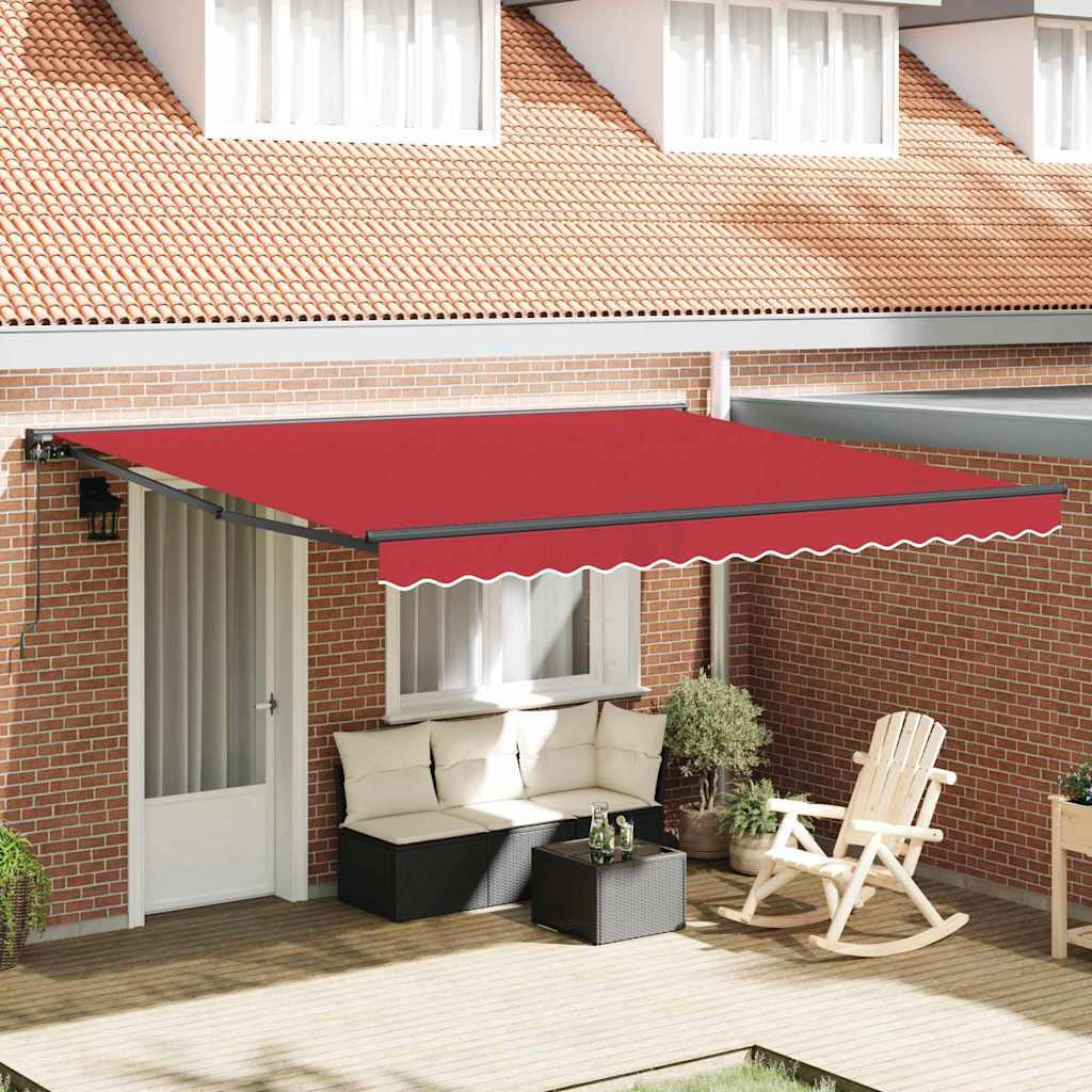 Retractable Awning Manual Red 400x300 cm Fabric