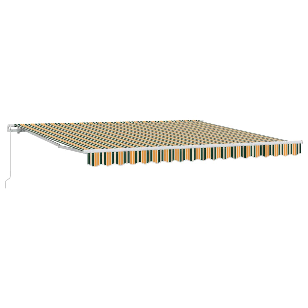 Retractable Awning Green and yellow 400 x 300 cm Polyester