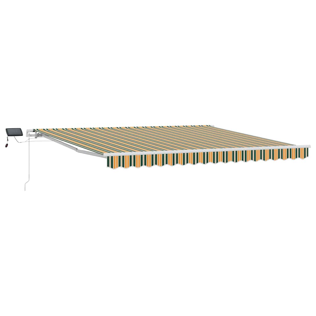 Retractable Awning with Green and yellow 400 x 300 cm Fabric