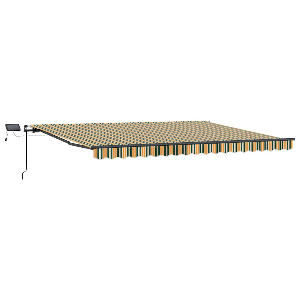 Retractable Awning Manual Green and yellow 400 x 300 cm Fabric