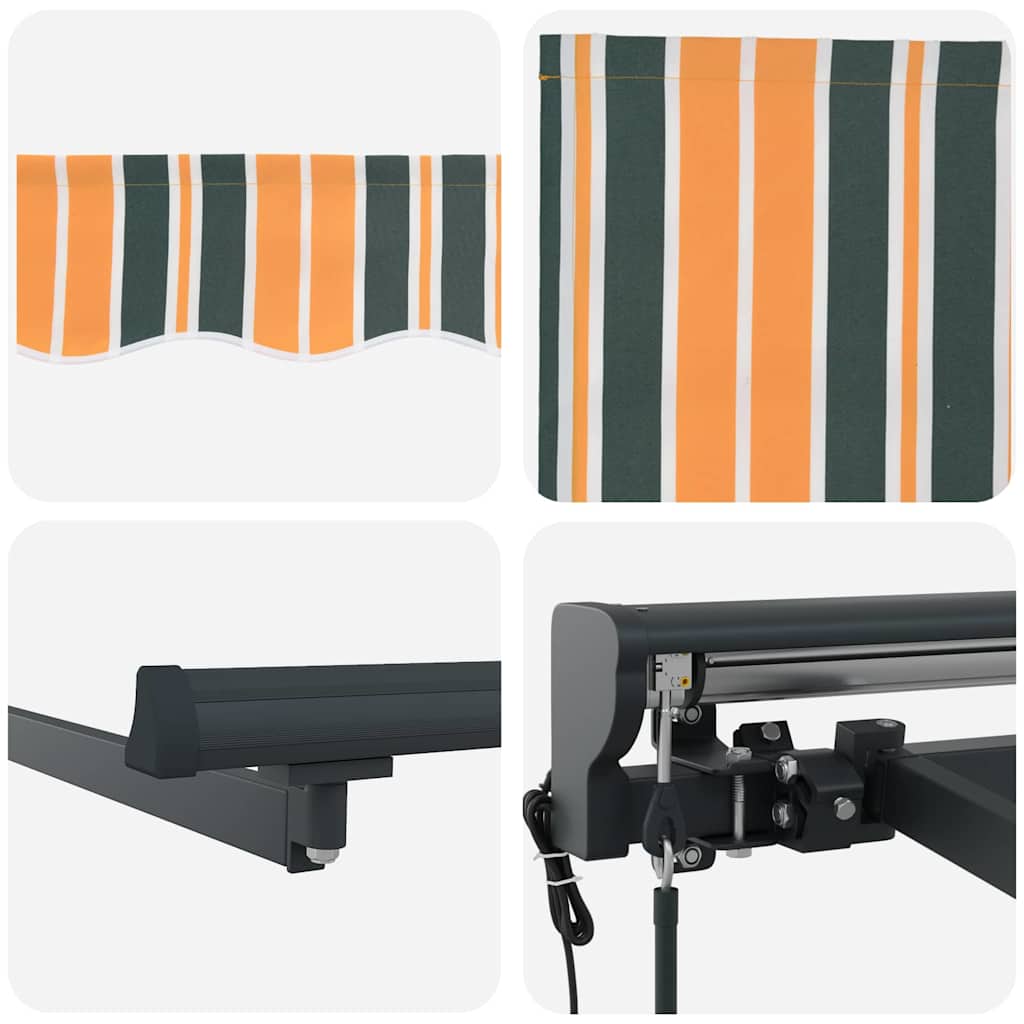 Retractable Awning Green and Yellow 400x300 cm Fabric