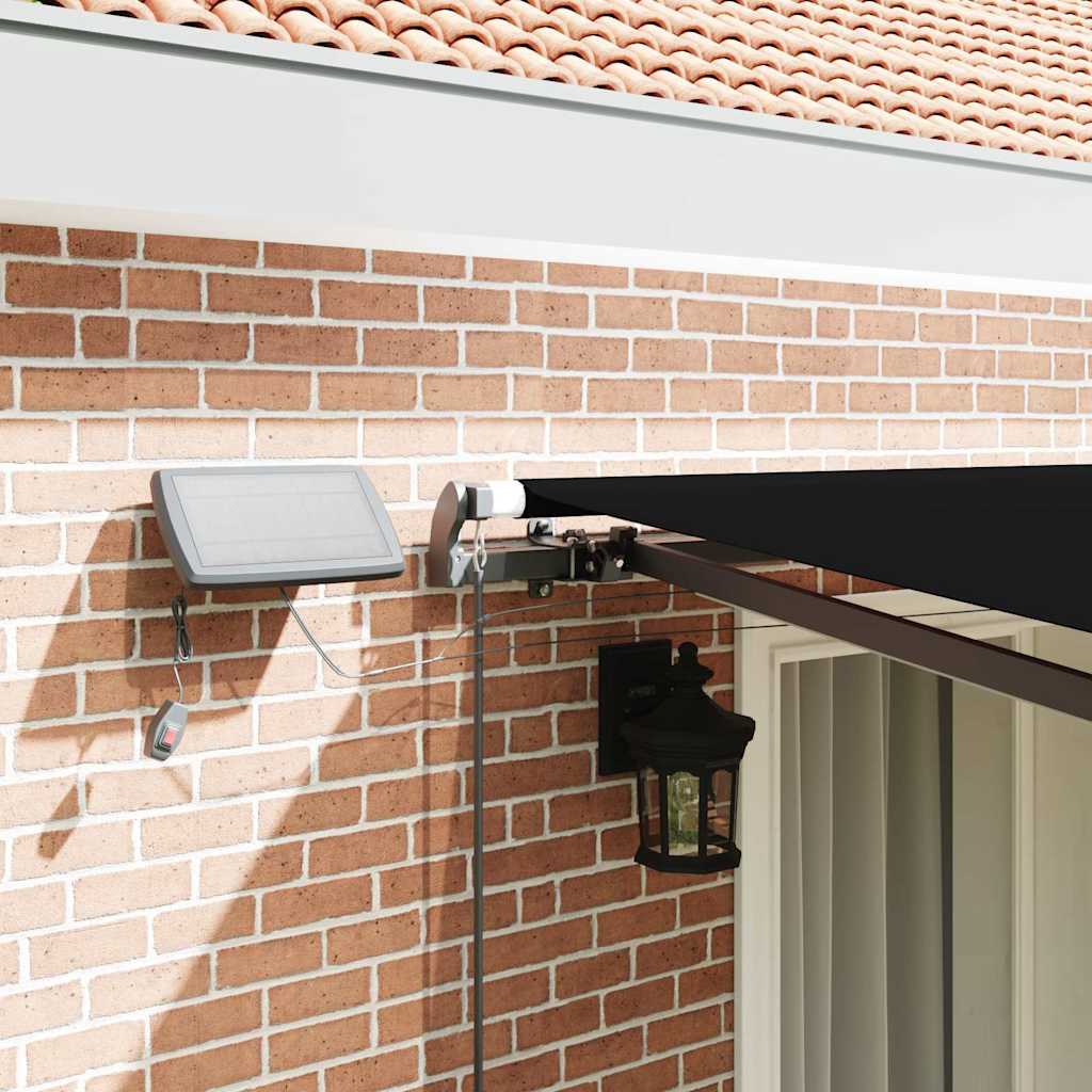 Retractable Awning Manual Black 400 x 350 cm Fabric