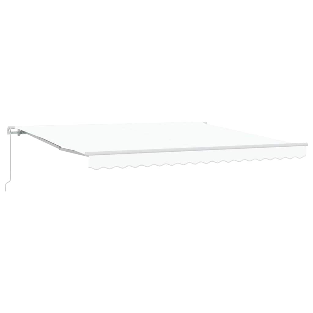 Retractable Awning Manual White 400 x 350 cm Fabric and Metal