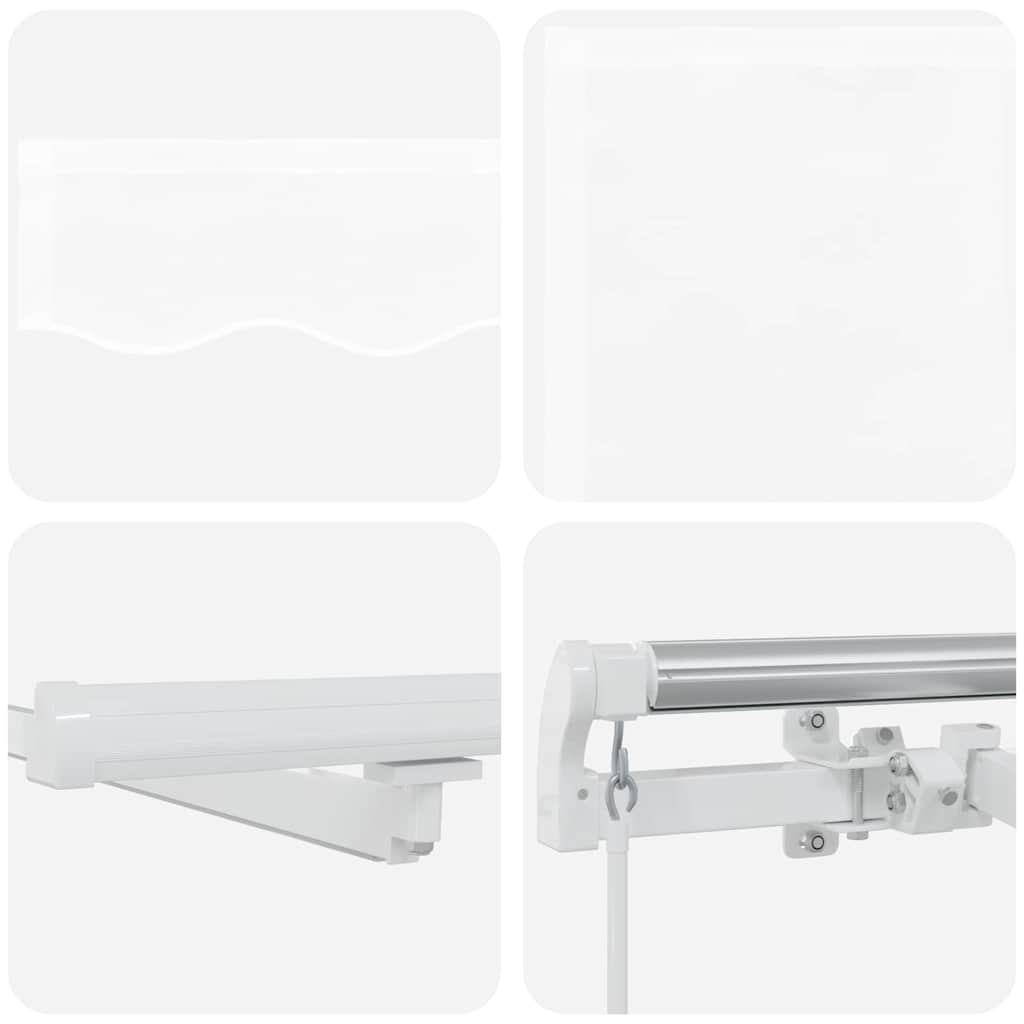 Retractable Awning with Manual White 400 x 350 cm Fabric