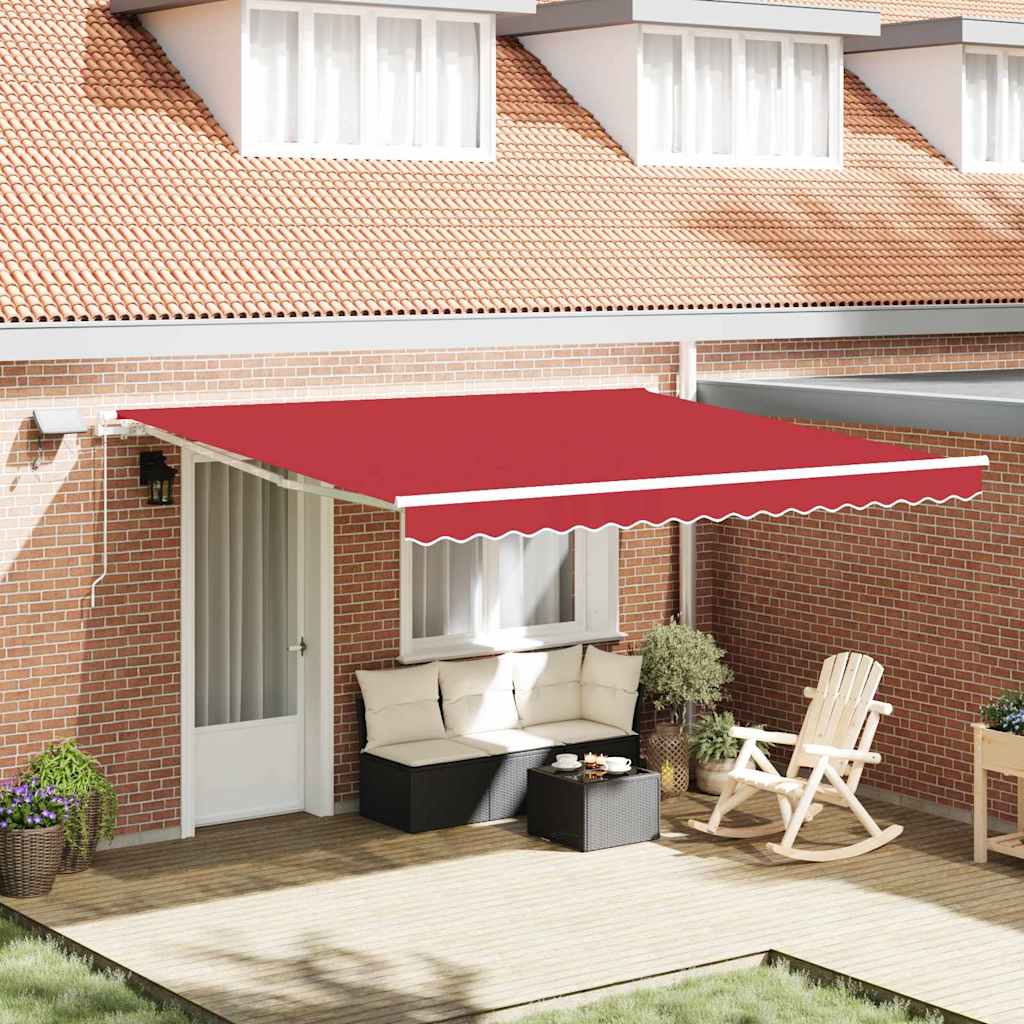Retractable Awning with Manual Red 400 x 350 cm Fabric