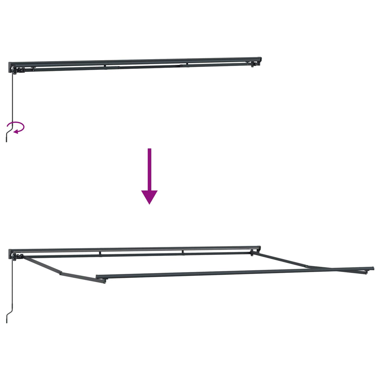 Retractable Awning Manual Blue and White 450 x 300 cm