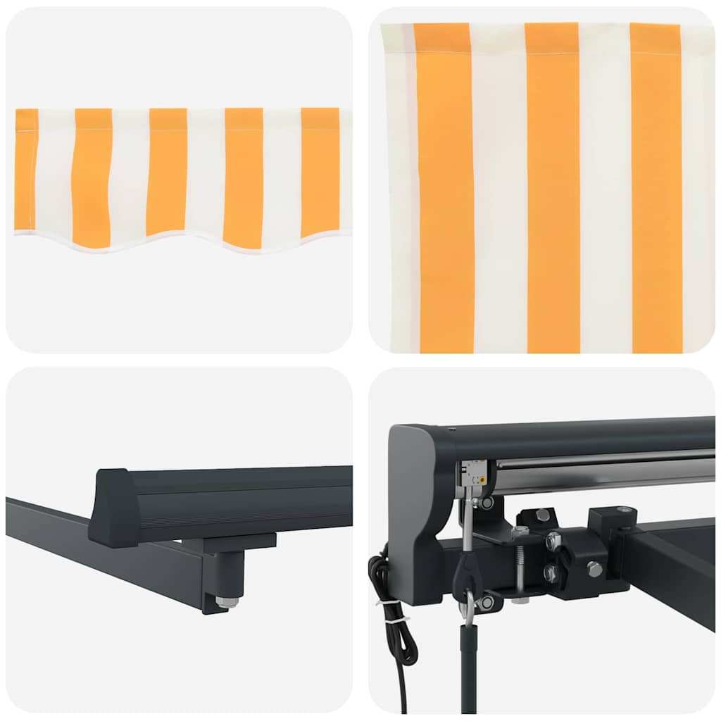 Retractable Awning Orange and White 450x300 cm Fabric