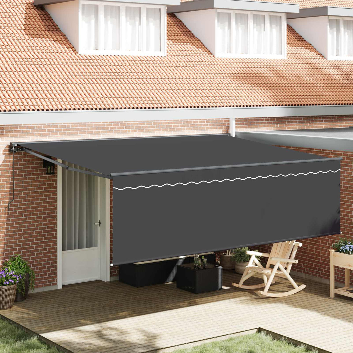 Retractable Awning Manual Anthracite 450 x 300 cm