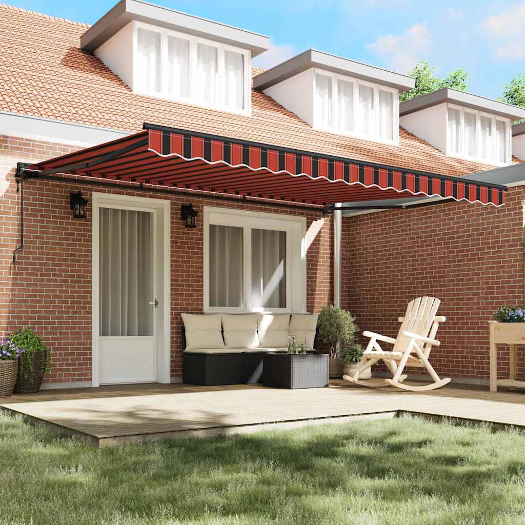 Retractable Awning Orange and Brown 450x300 cm Fabric