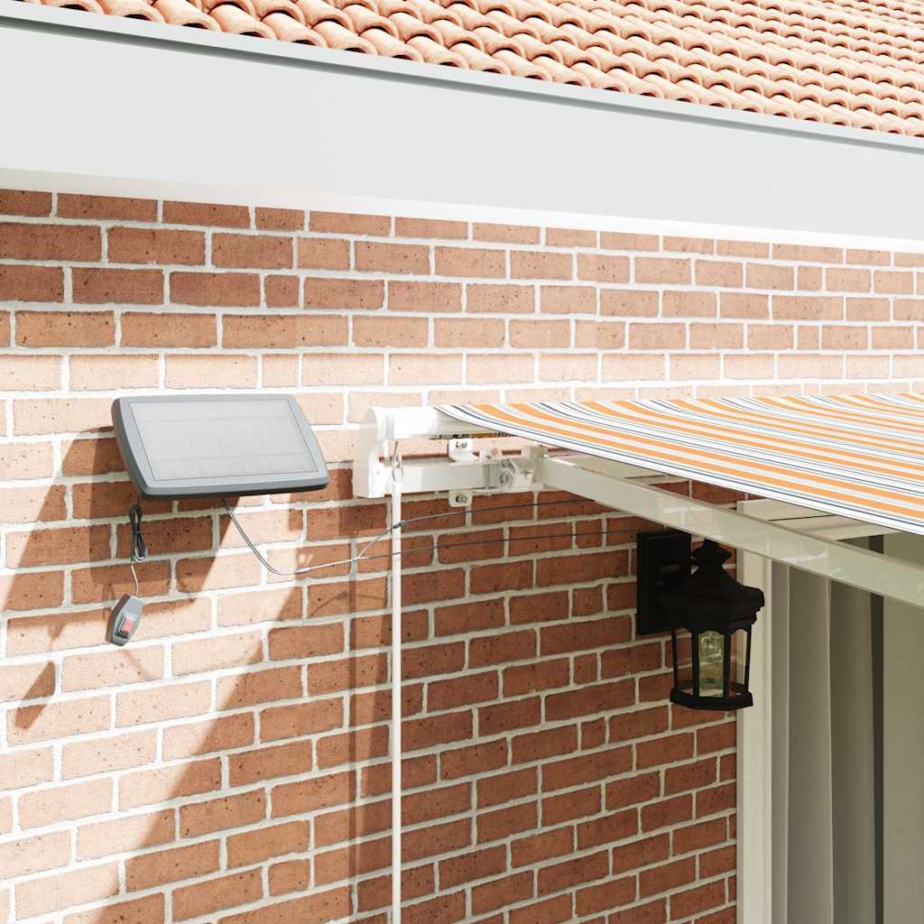 Retractable Awning with Manual Multicolour 450 x 300 cm Fabric