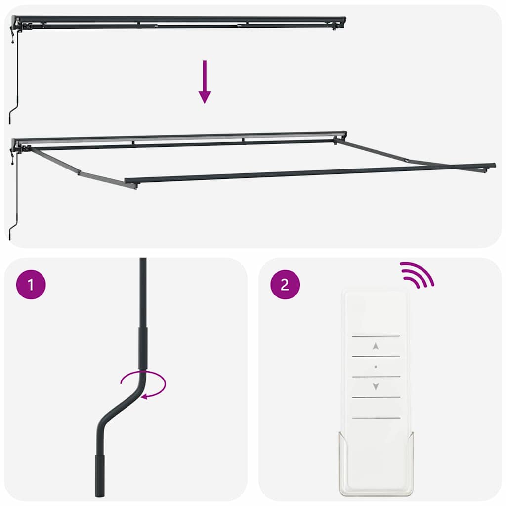 Retractable Awning Black 450x300 cm Fabric