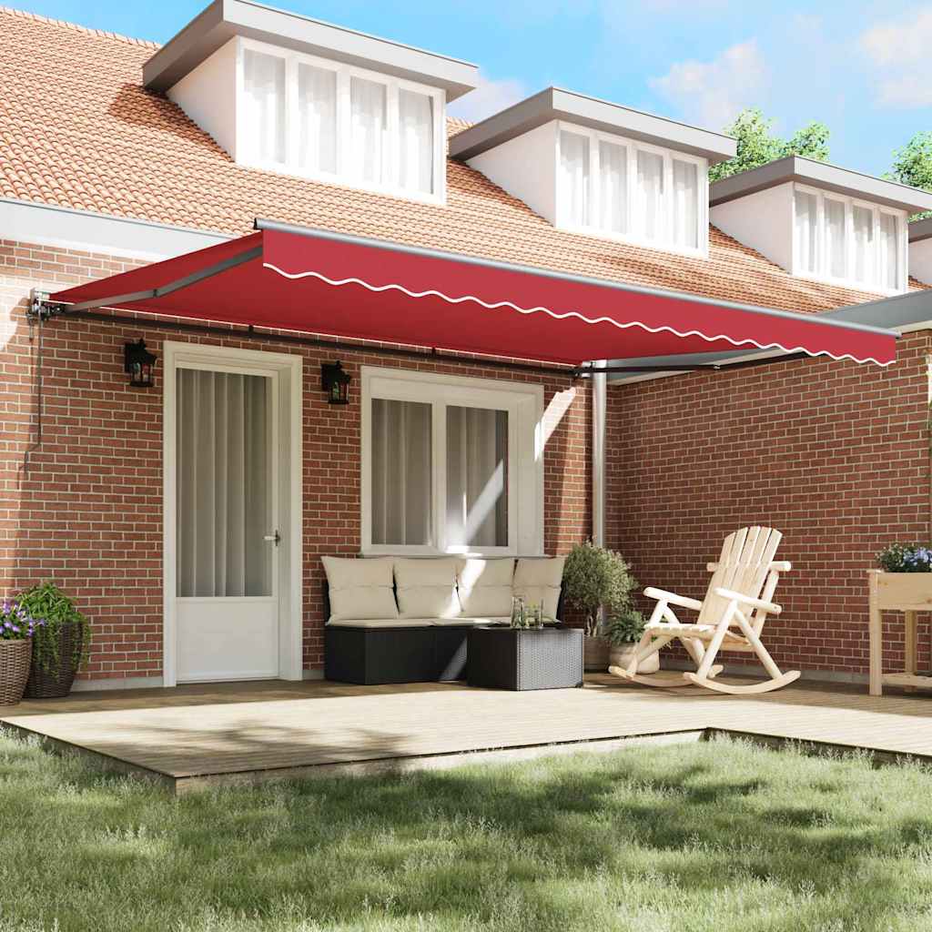 Retractable Awning Red 450x300 cm Fabric