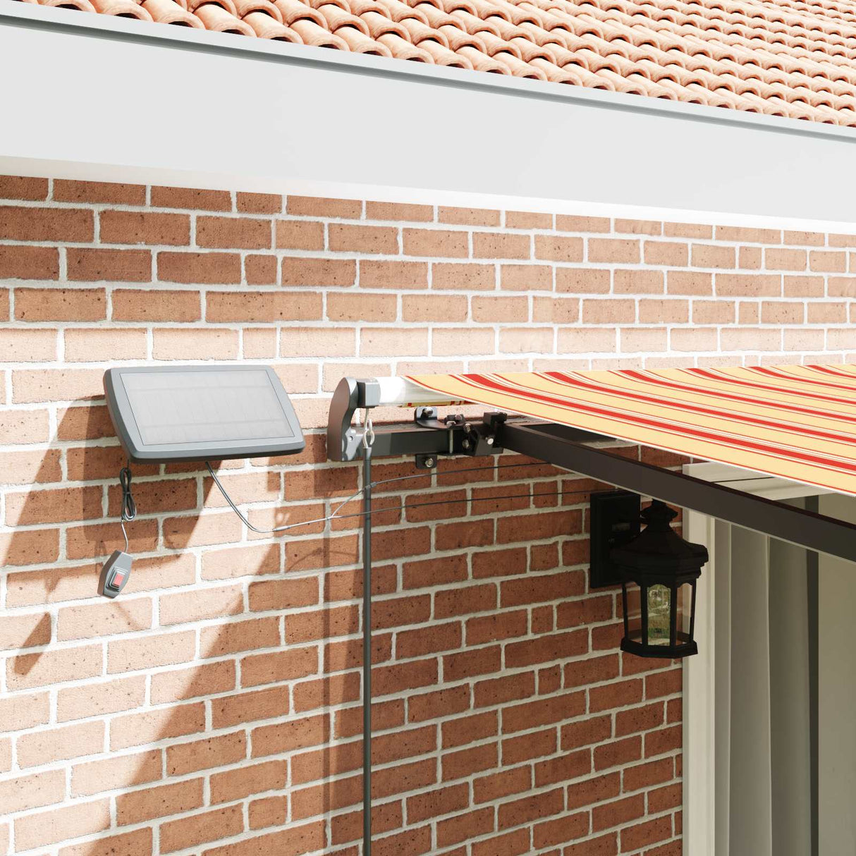 Retractable Awning Manual Yellow and orange 450 x 350 cm Fabric