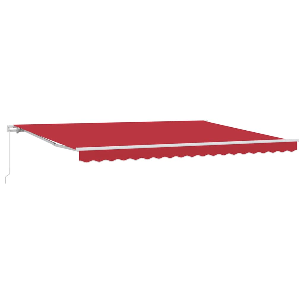 Awning Retractable Manual Red 4.5 x 3.5 m Polyester and metal