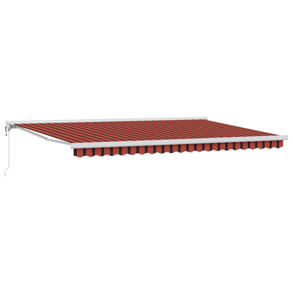 Retractable Awning Orange and brown 500 x 300 cm Fabric, Metal
