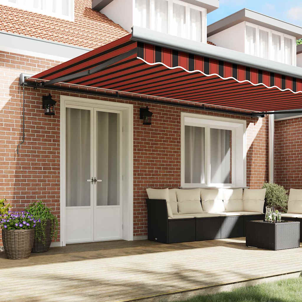 Retractable Awning Orange and Brown 500 x 300 cm