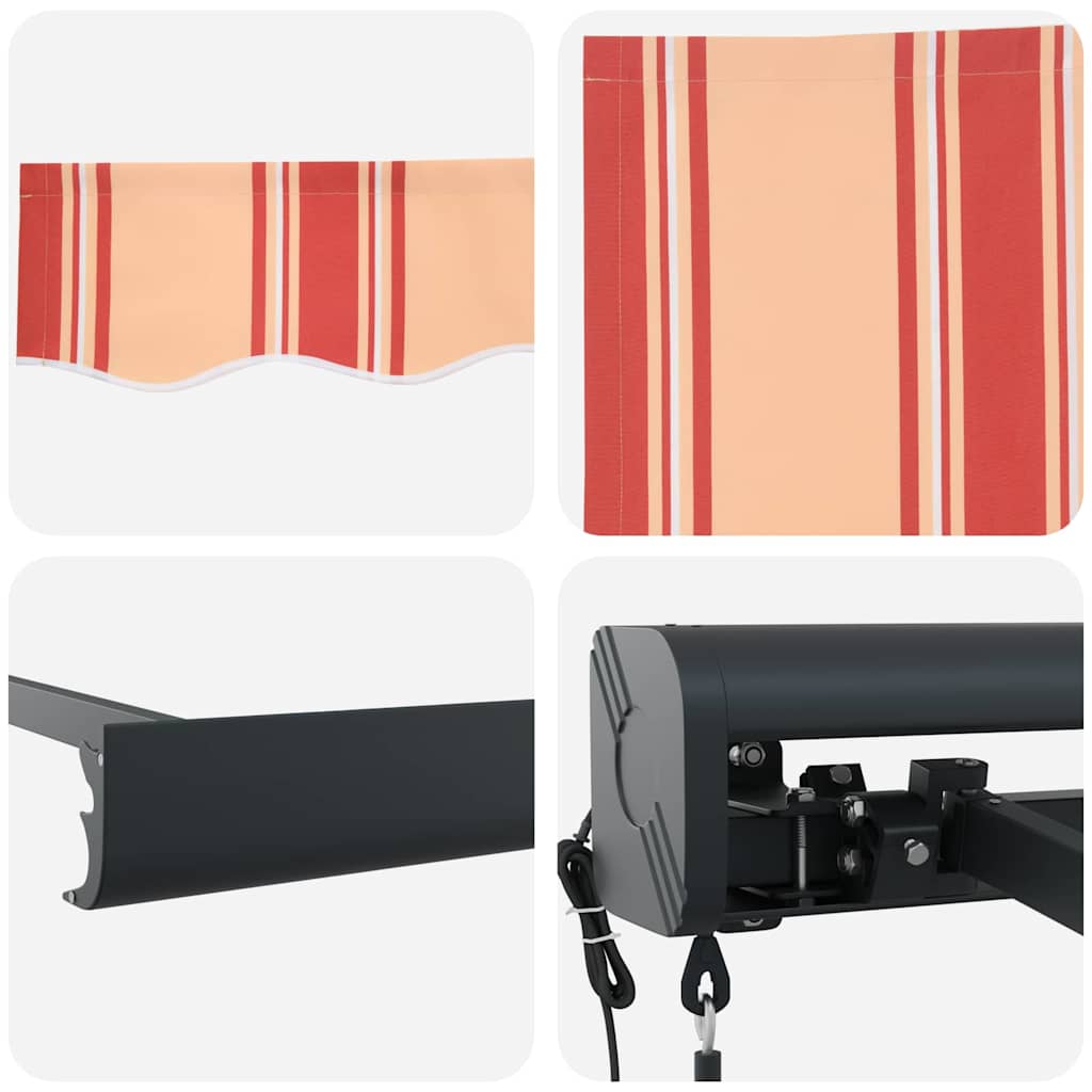 Retractable Awning Yellow and orange 500 x 300 cm Fabric, Metal